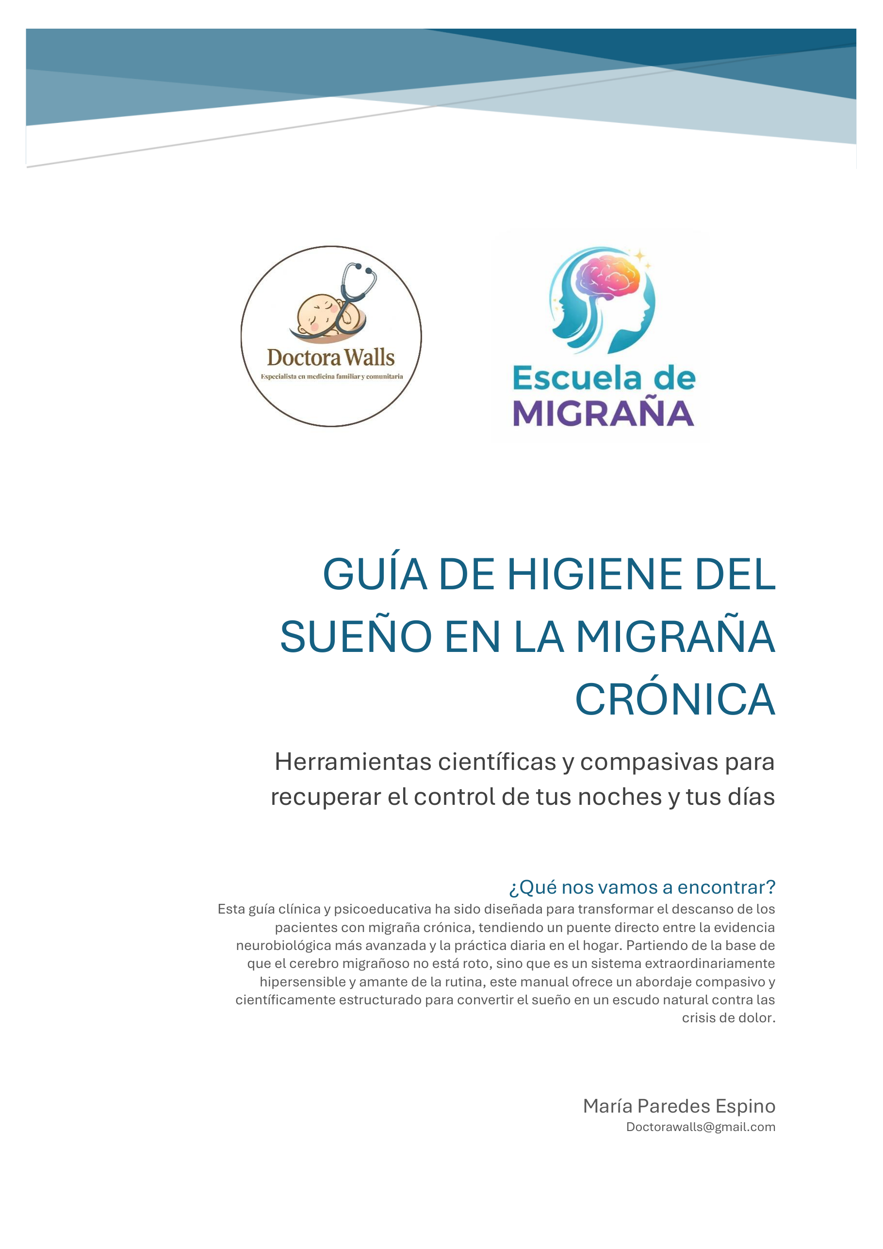 Portada de la guía de higiene del sueño en la migraña crónica